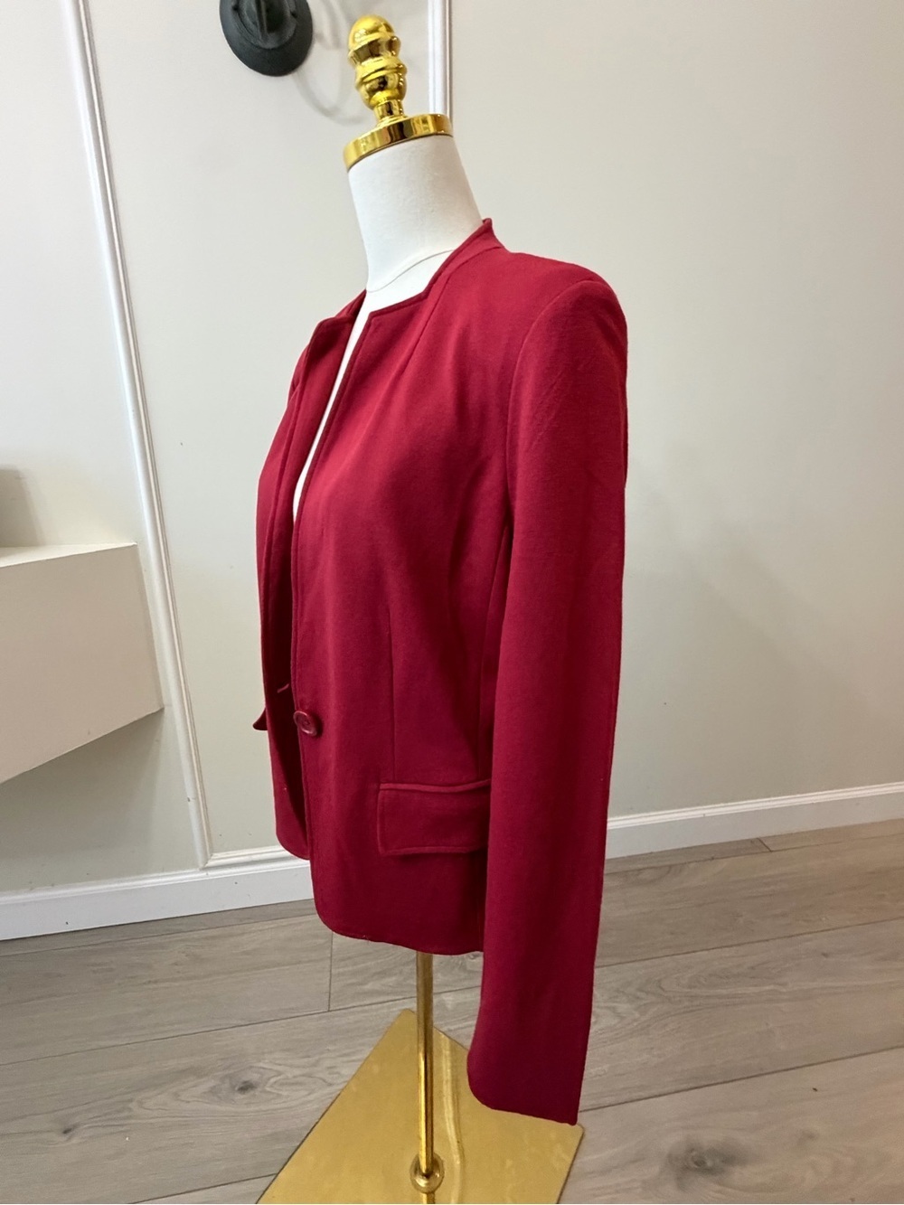 Premise Deep Raspberry Open-Front Collarless Blazer - Picture 7 of 9